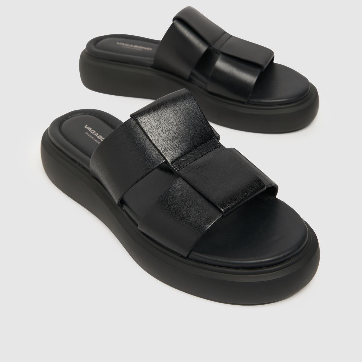 Vagabond Shoemakers – Blenda – Svarta plattformsandaler med öppen tå