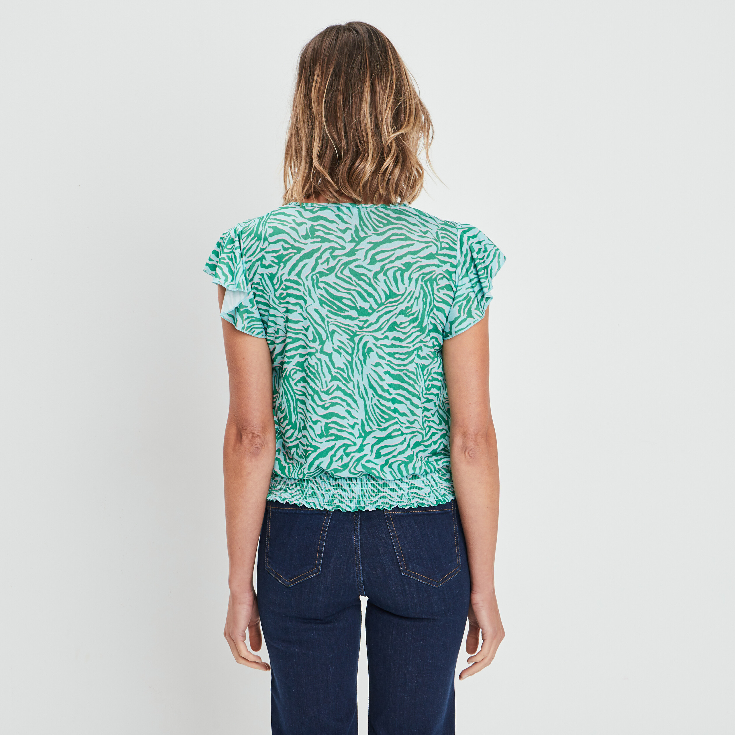 T-shirt manches courtes vert turquoise femme | La Halle