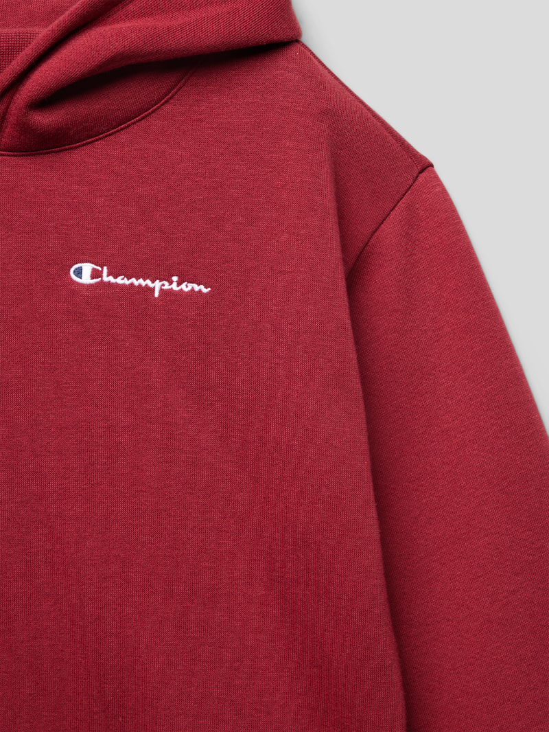 Hoodie mit Label-Details in dunkelrot