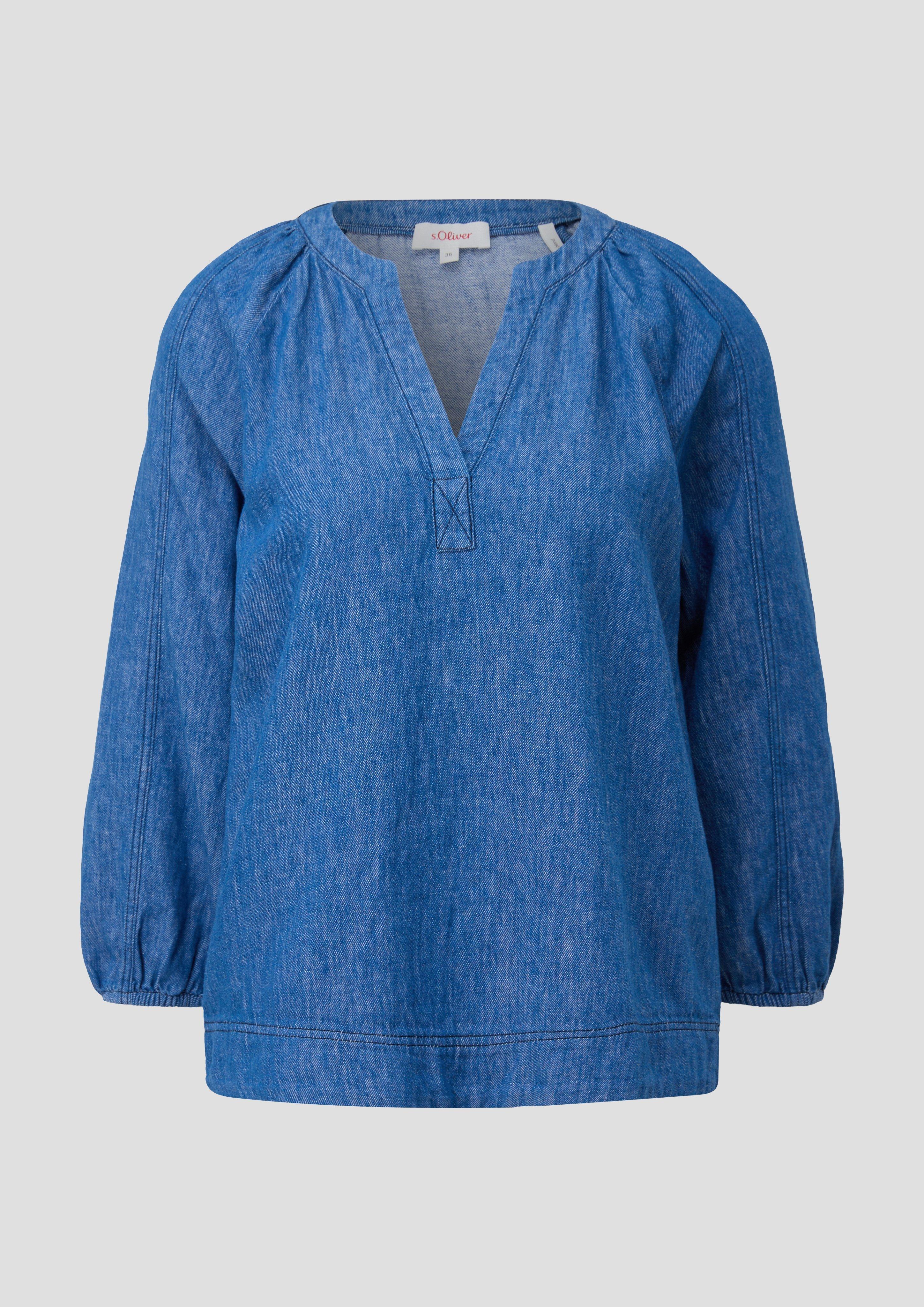 Tunikabluse aus Leinenmix in Denim-Optik  2142322-58Y6