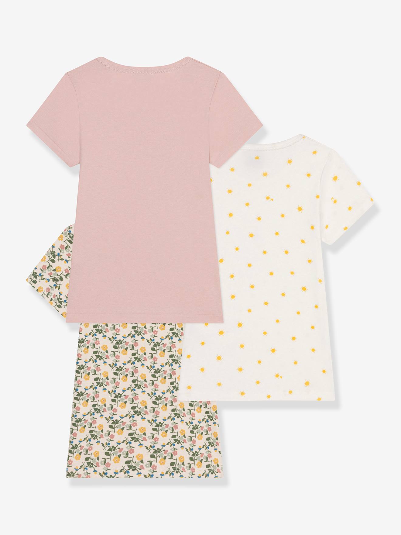 Petit Bateau 3er-Pack Mädchen T-Shirts PETIT BATEAU - altrosa