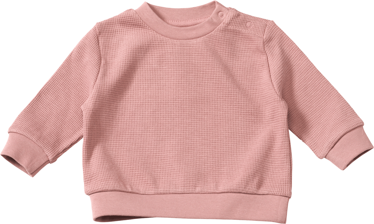 Langarmshirt in Waffel-Struktur, rosa, Gr. 62, 1 St