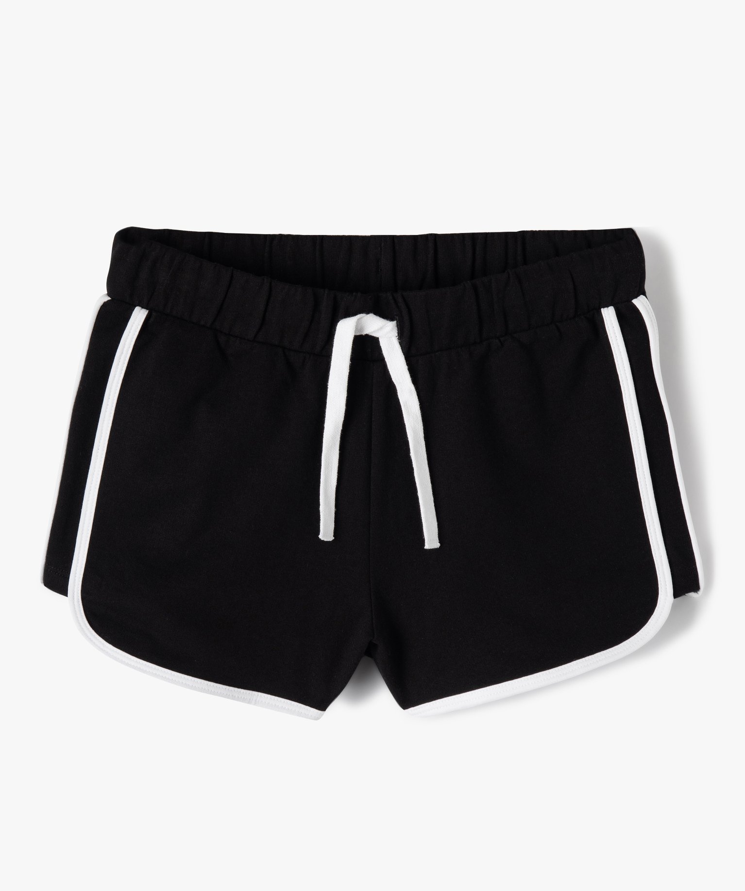 Short fille en maille avec finitions contrastantes noir | GEMO