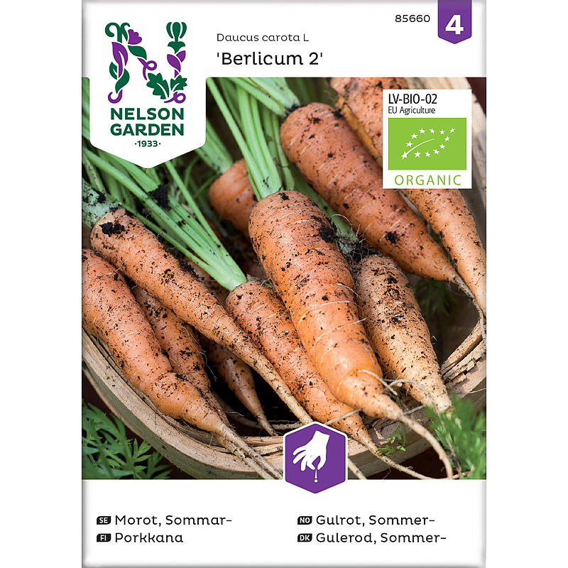 Nelson garden Frø Gulrot Sommer-, Barlicum 2, organic