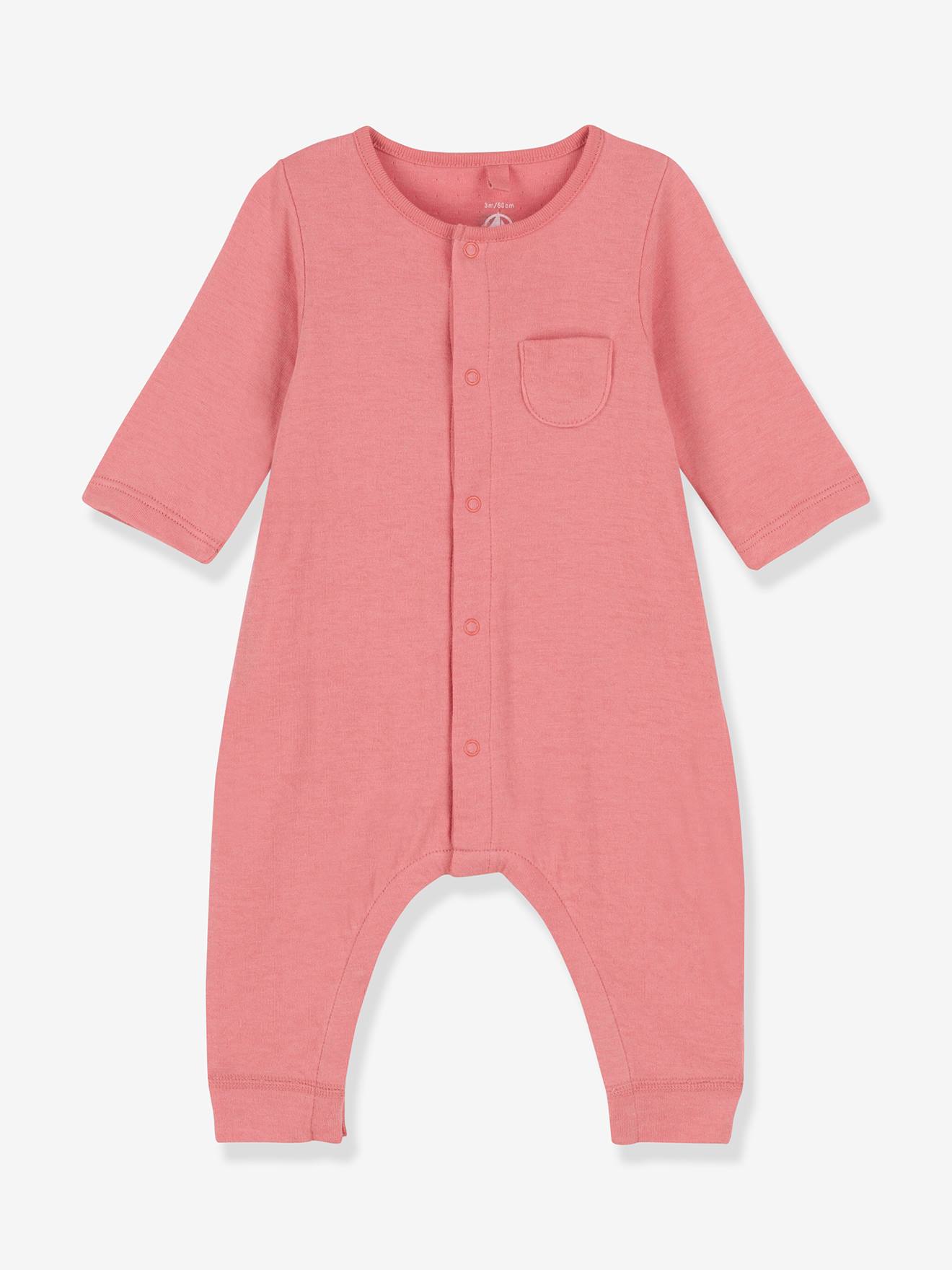 Combinaison unie bébé en coton bio PETIT BATEAU papaye
