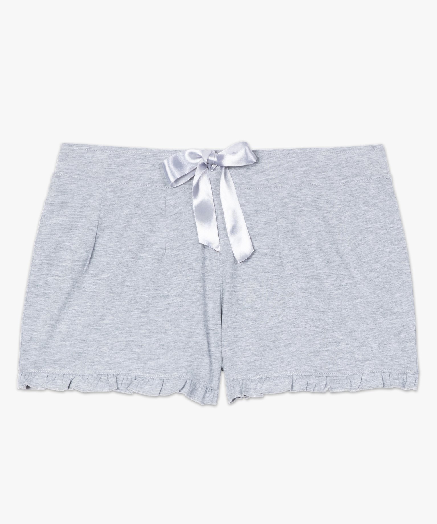 Short de pyjama femme imprimé à petits volants dans le bas gris fonce | GEMO
