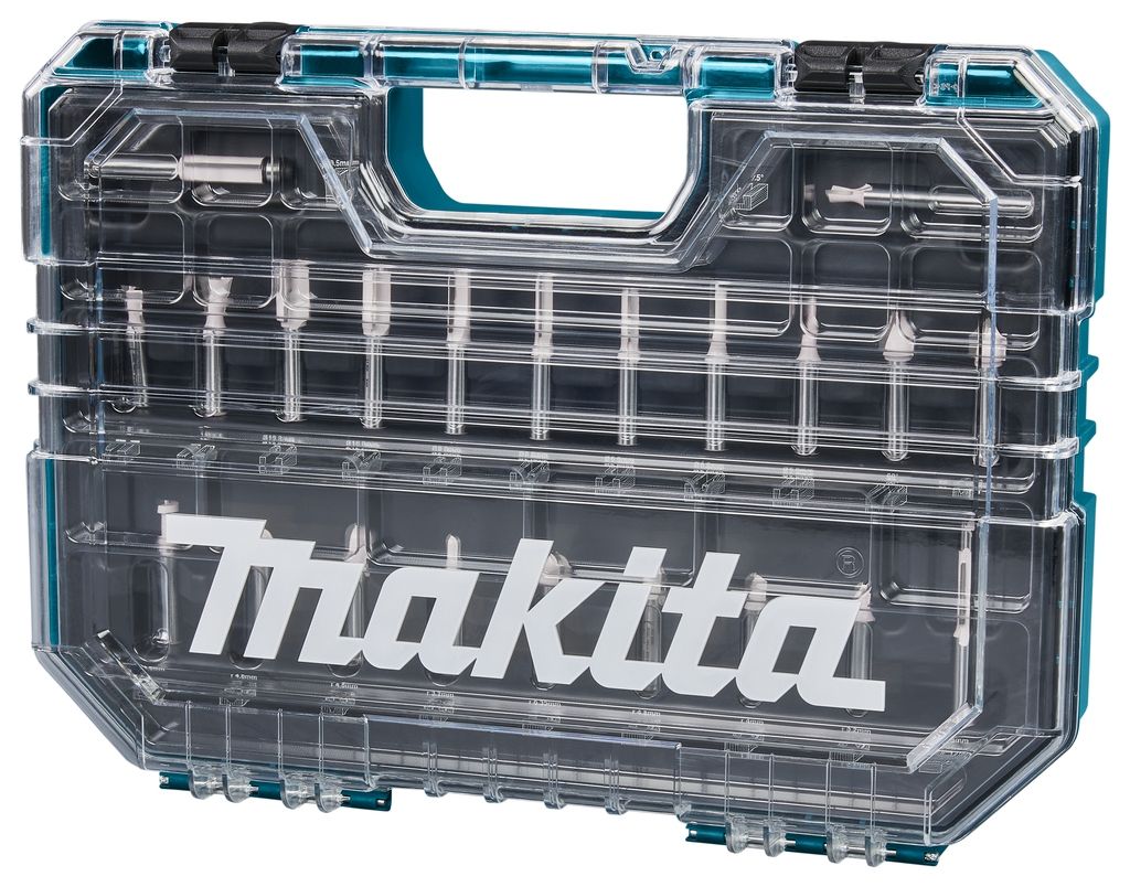 Set de freze Makita Accessories D-74784, 8 mm, 22 de piese în cutie de plastic