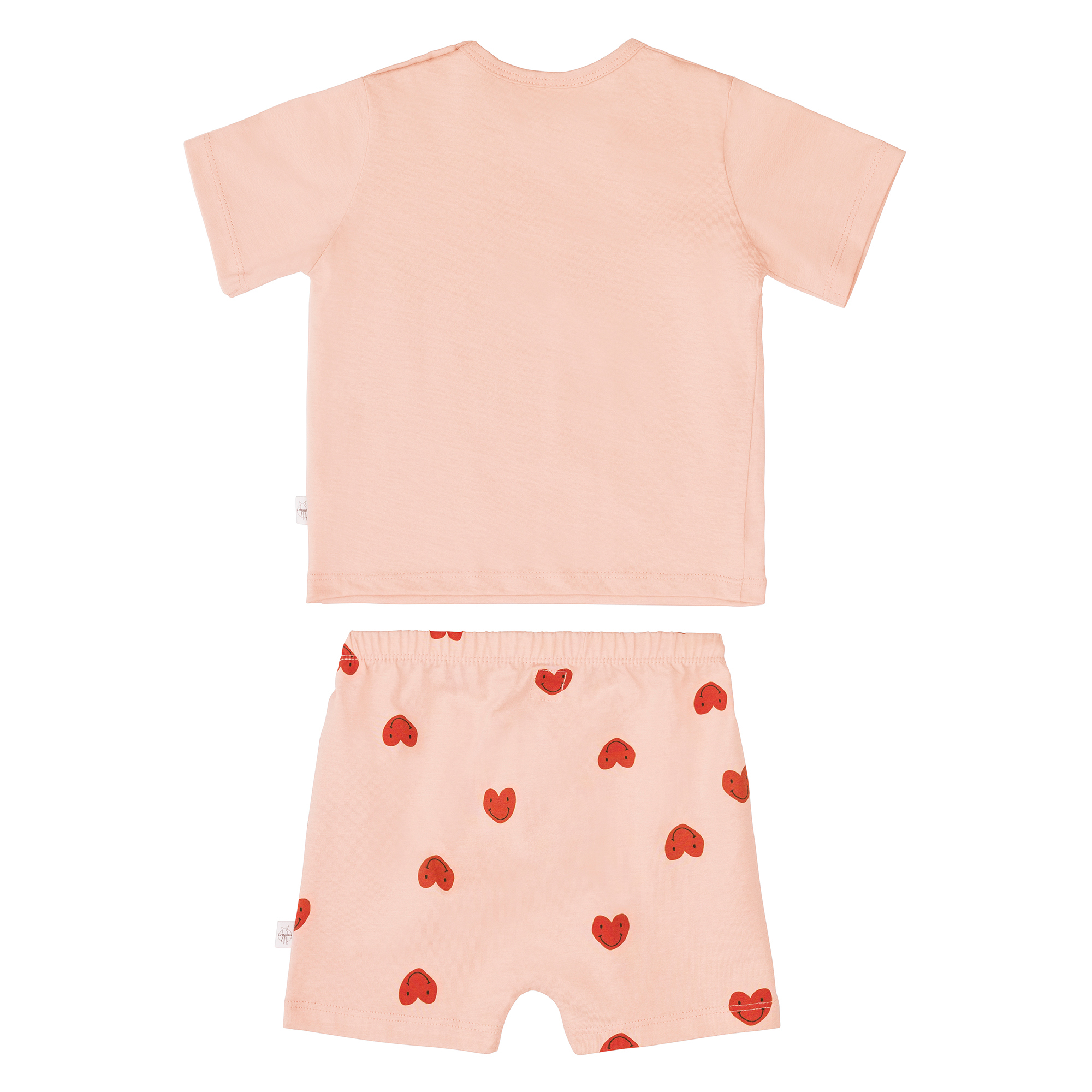 Kinder Pyjama Kurz - Bio Baumwolle, Herzen Rosa