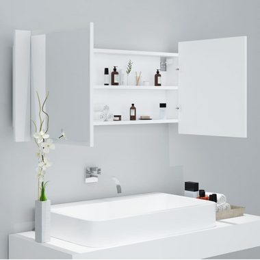 vidaXL Badezimmerspiegelschrank LED-Bad-Spiegelschrank Weiß 100x12x45 cm Acryl (1-St)