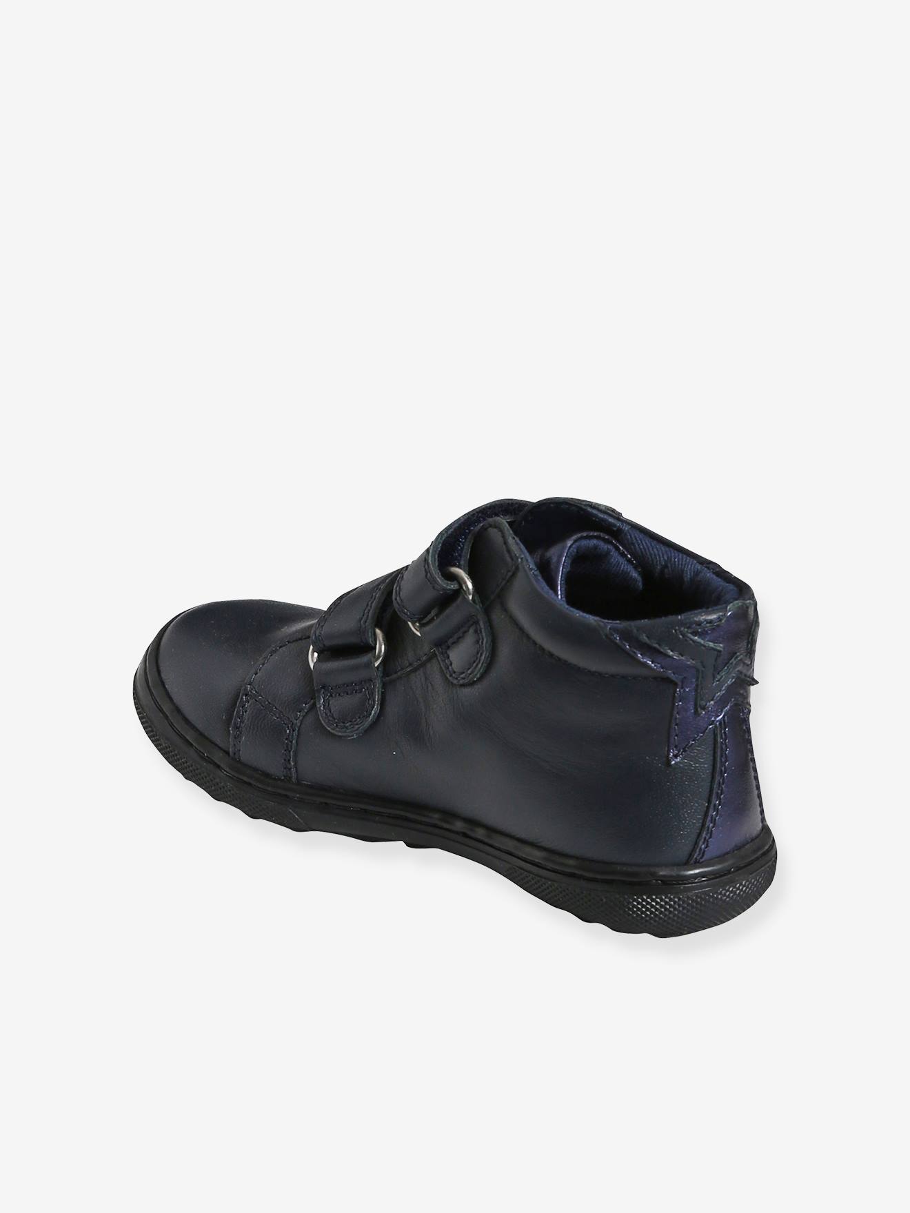 Bottines cuir scratchées fille collection maternelle rose