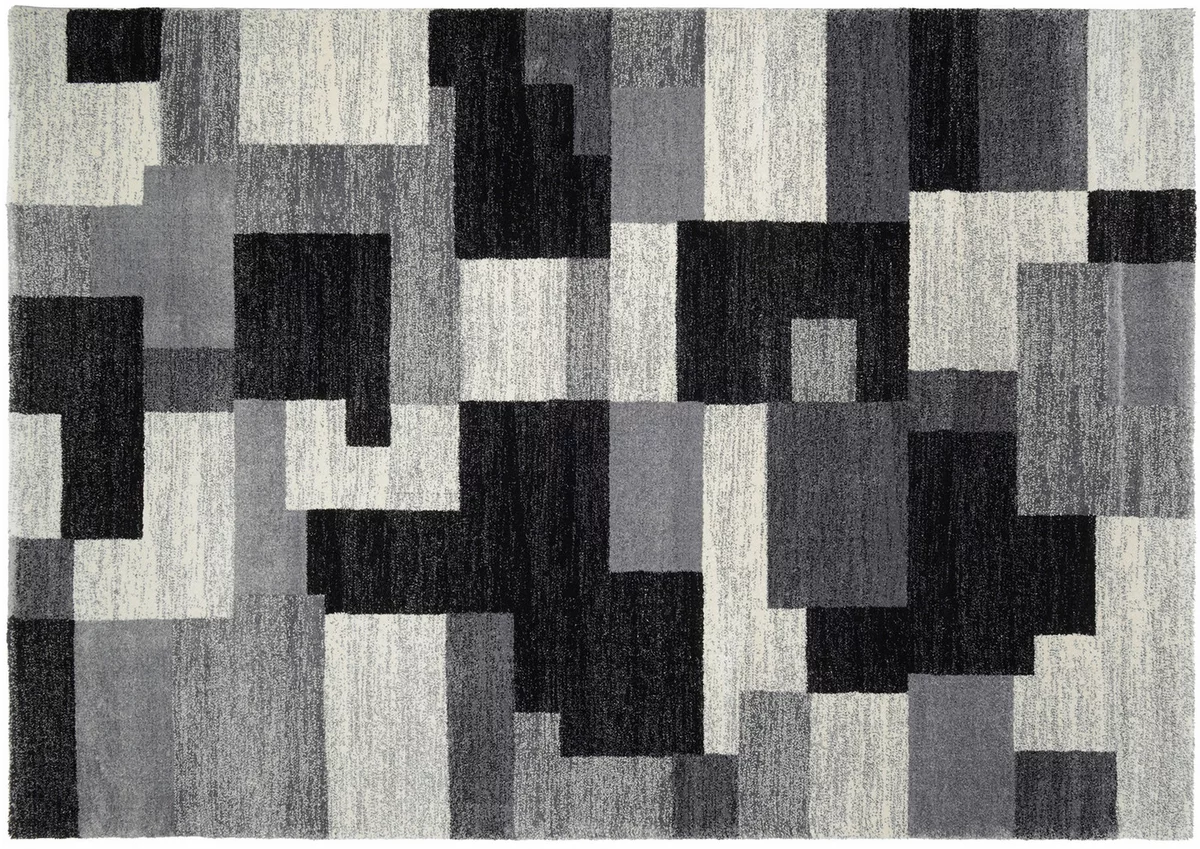 Webteppich Nara Grau-Schwarz 140 x 200 cm