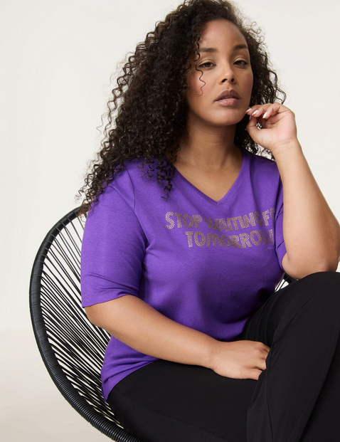 T-Shirt mit verziertem Letterprint