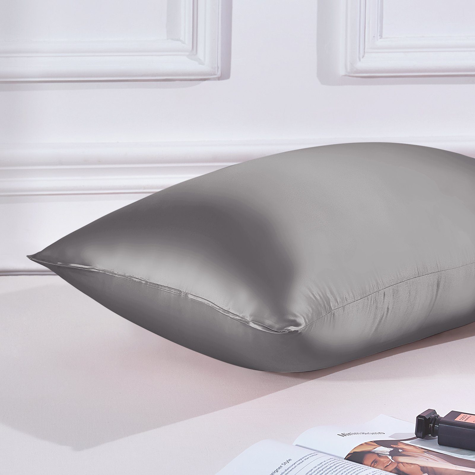 Kissenbezüge 22 Momme 100% Maulbeerseide, 40 x 60 cm, mit reißverschluss, THXSILK (1 Stück), 600 Fadenzahl, angenehmes Hautgefühl, glänzende und glatte Optik