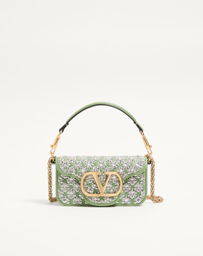 Bolsa de ombro pequena bordada Valentino Garavani Locò