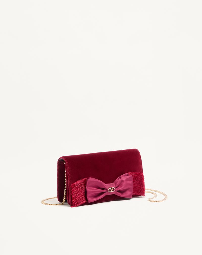 Mini bolsa de ombro de veludo exclusiva VLogo