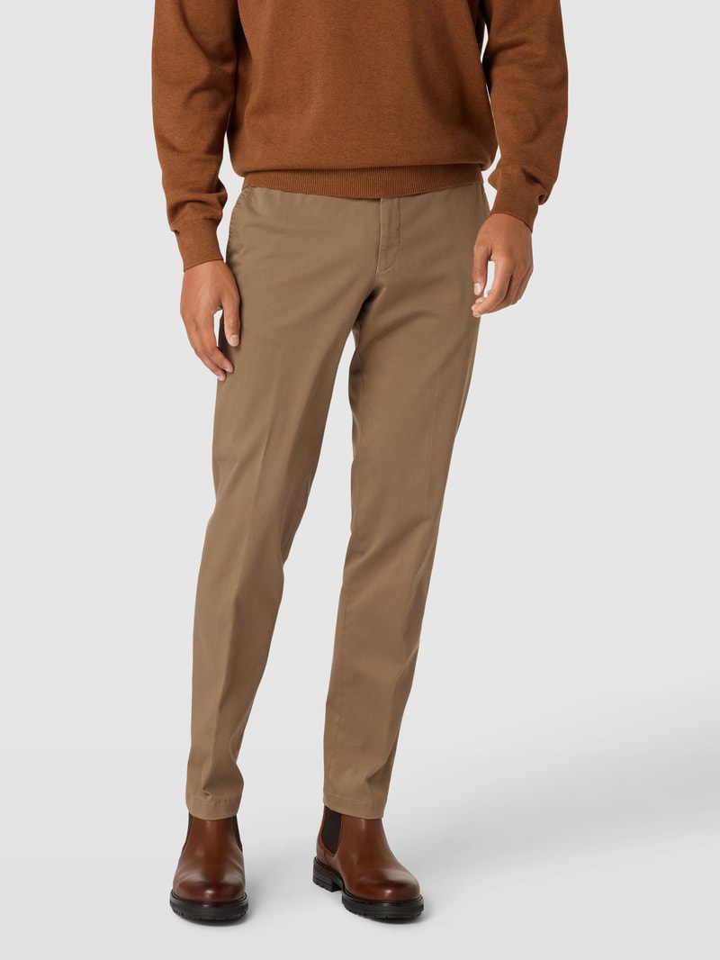 Regular Fit Chino im unifarbenen Design Modell 'Tilo' in haselnuss braun