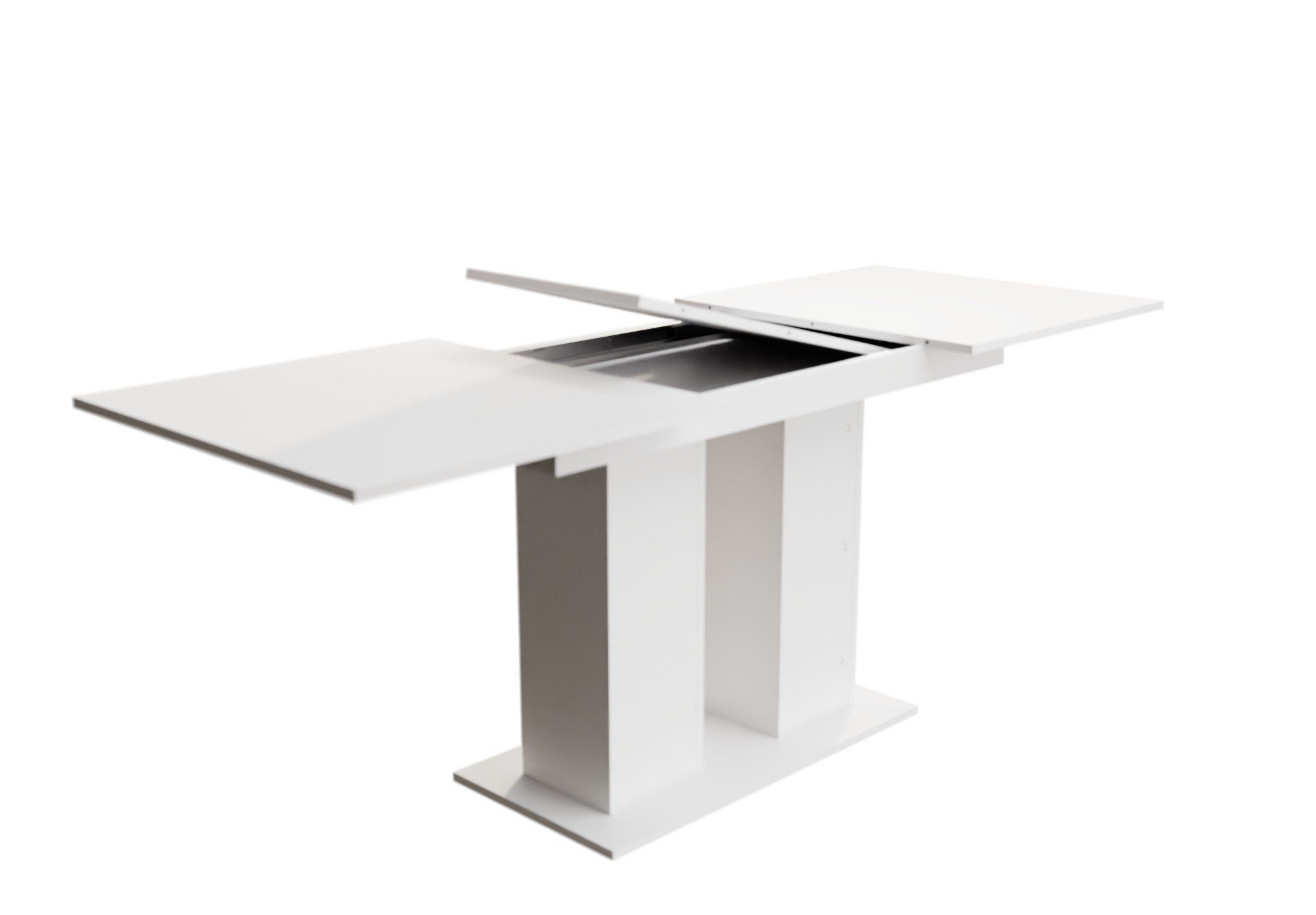 Fun Möbel Eckbankgruppe Eckbankgruppe „BLAKE“ Größe 168x128cm mit Tisch Weiß matt, ausziehbarer Tisch