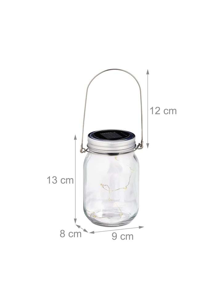 relaxdays 3 x Solar Glas in Transparent günstig kaufen onesize