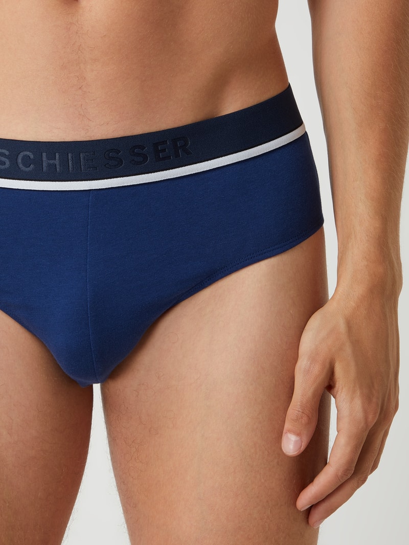 Slip mit Label-Details Modell 'Rio' im 3er-Pack in blau