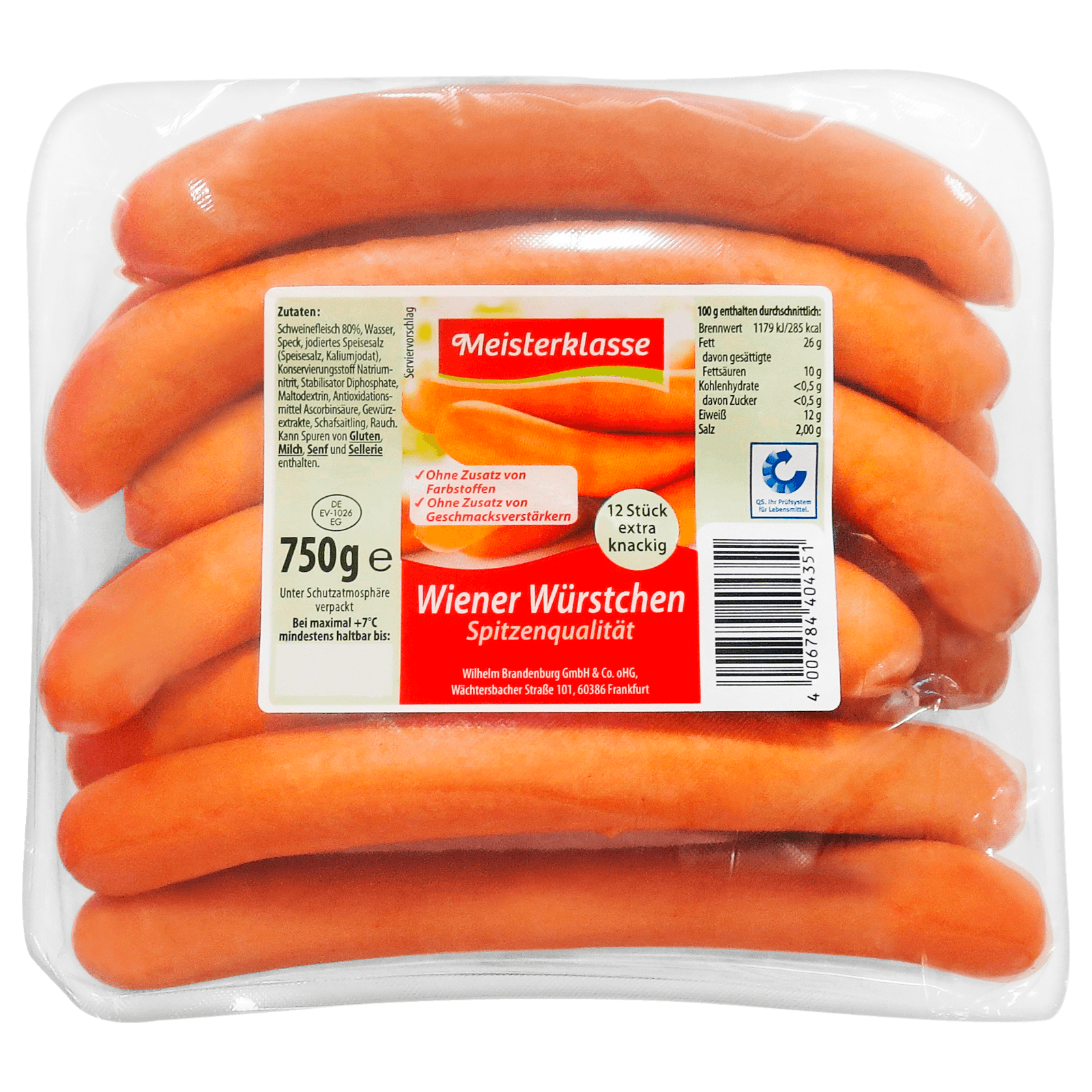 Meisterklasse Wiener Würstchen 750g