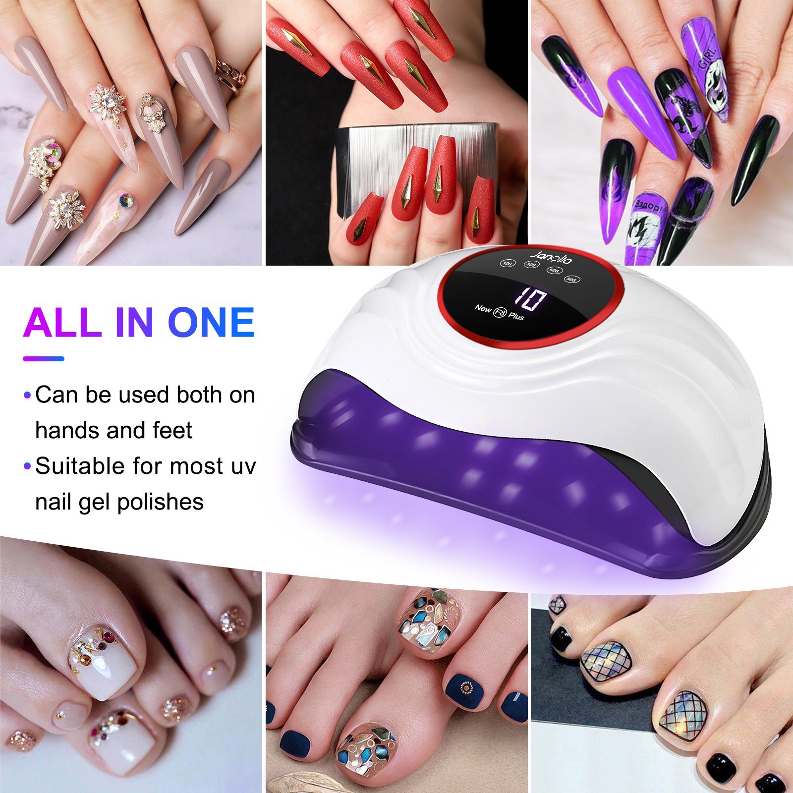 Janolia Gel-Nagellack Nagelstudio-Set 214-Teilig: Professionelles Nageldesign!, 214-tlg., Umfangreiches professionelles Nagelstudio-Set
