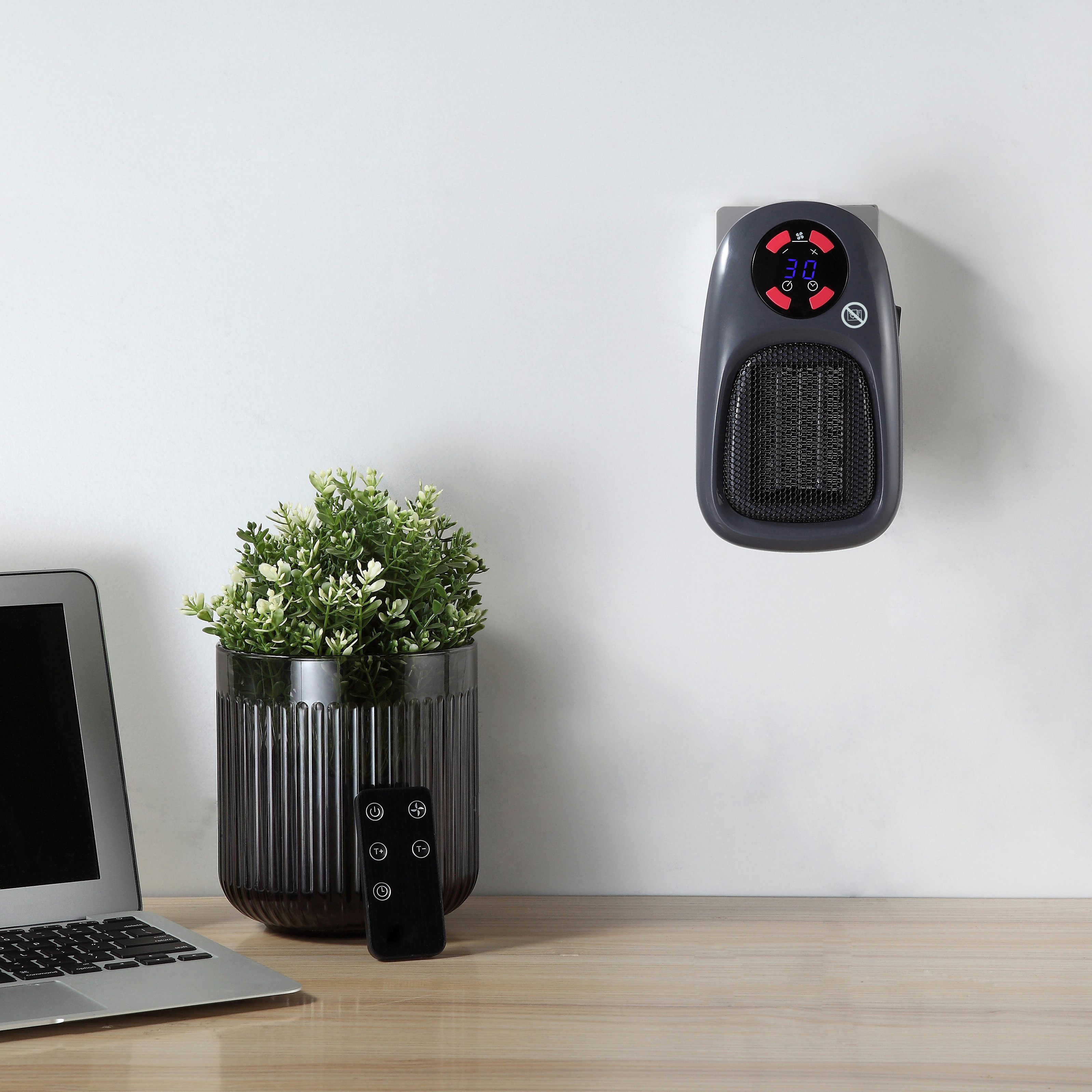 Balderia Schnellheizlüfter Steckdosenheizung Plug-In Heater SH500, 500 W, Steckdosen Mini Heizlüfter 500W