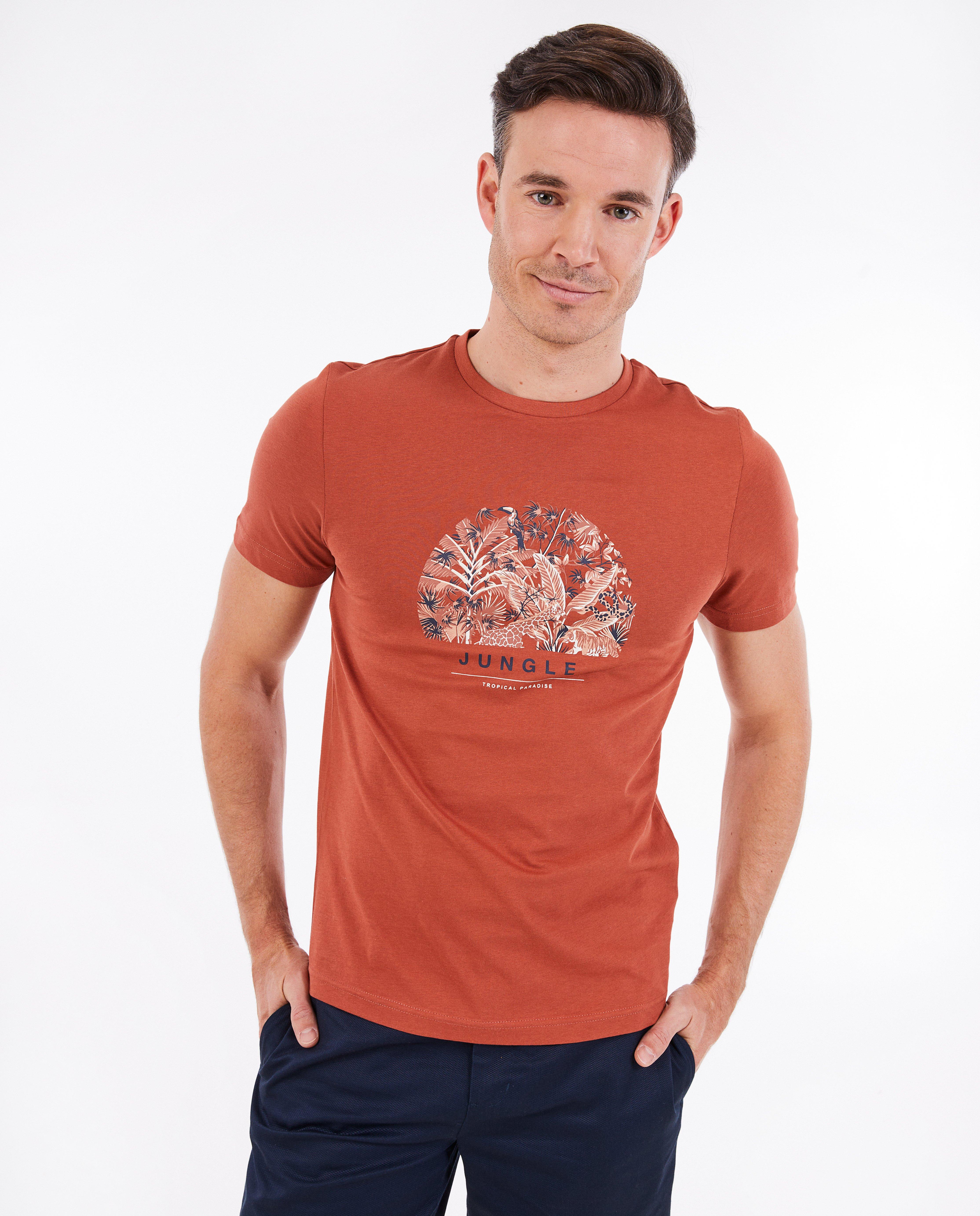 Tricou Quarterback portocaliu din bumbac organic, teracotă pentru bărbați