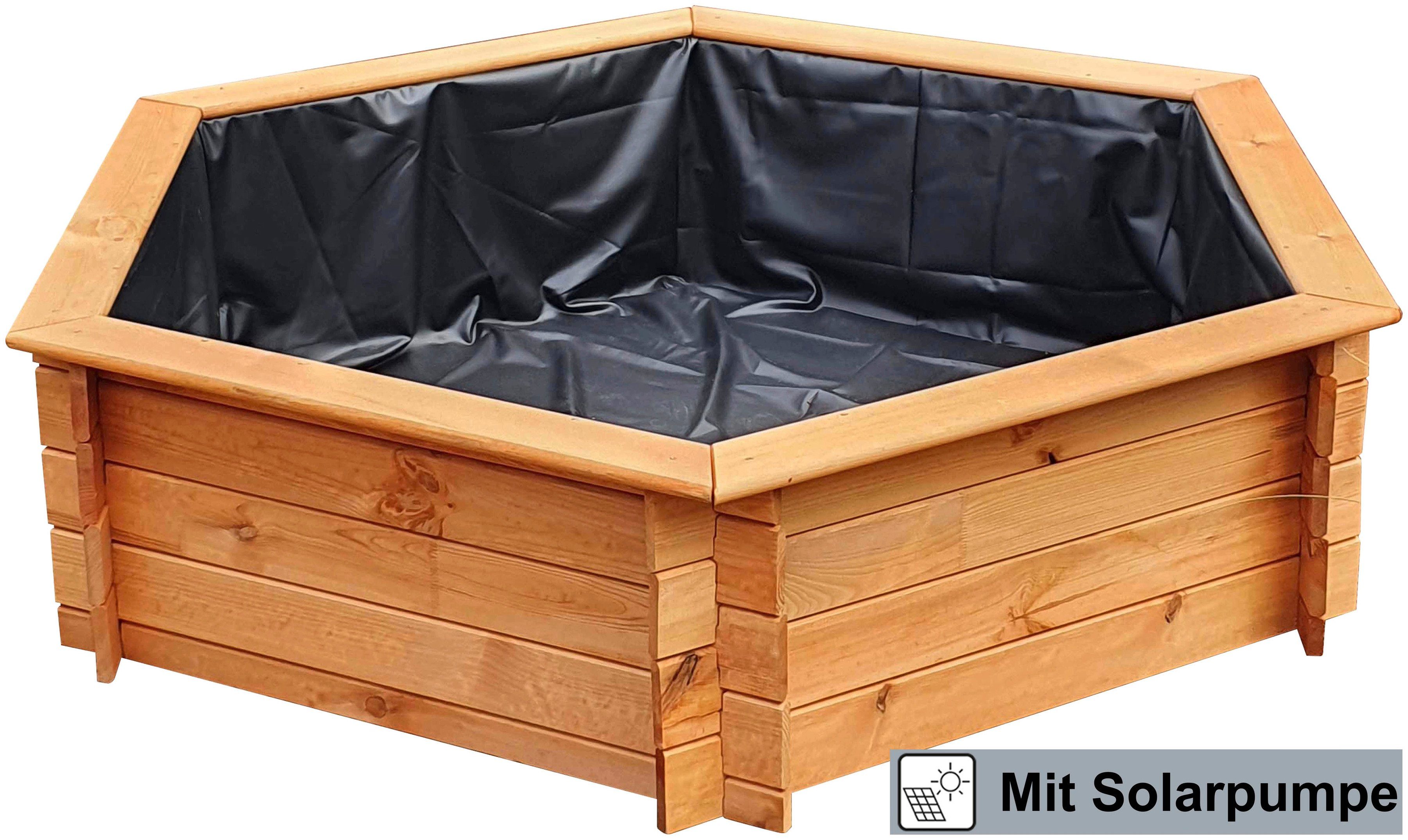 promadino Hochteich, BxTxH: 170x149x40 cm, 620 l, (Set), inkl. Solarpumpe