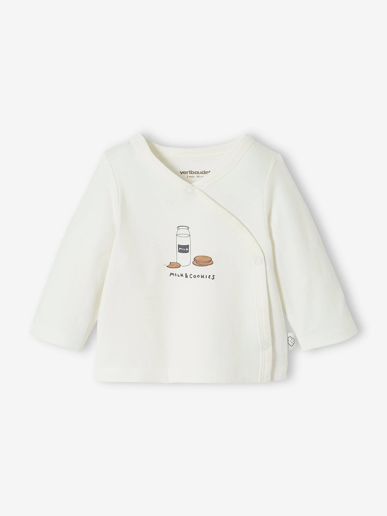 Brassière bébé naissance coton et élasthanne BASICS ivoire rayé