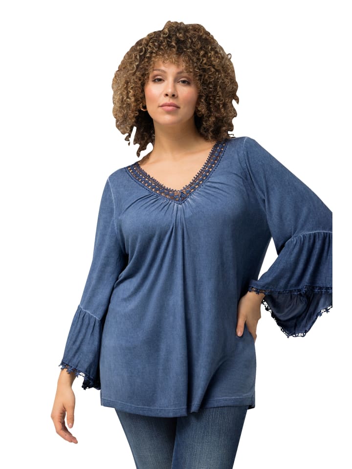 Ulla Popken Shirt in taubenblau günstig kaufen