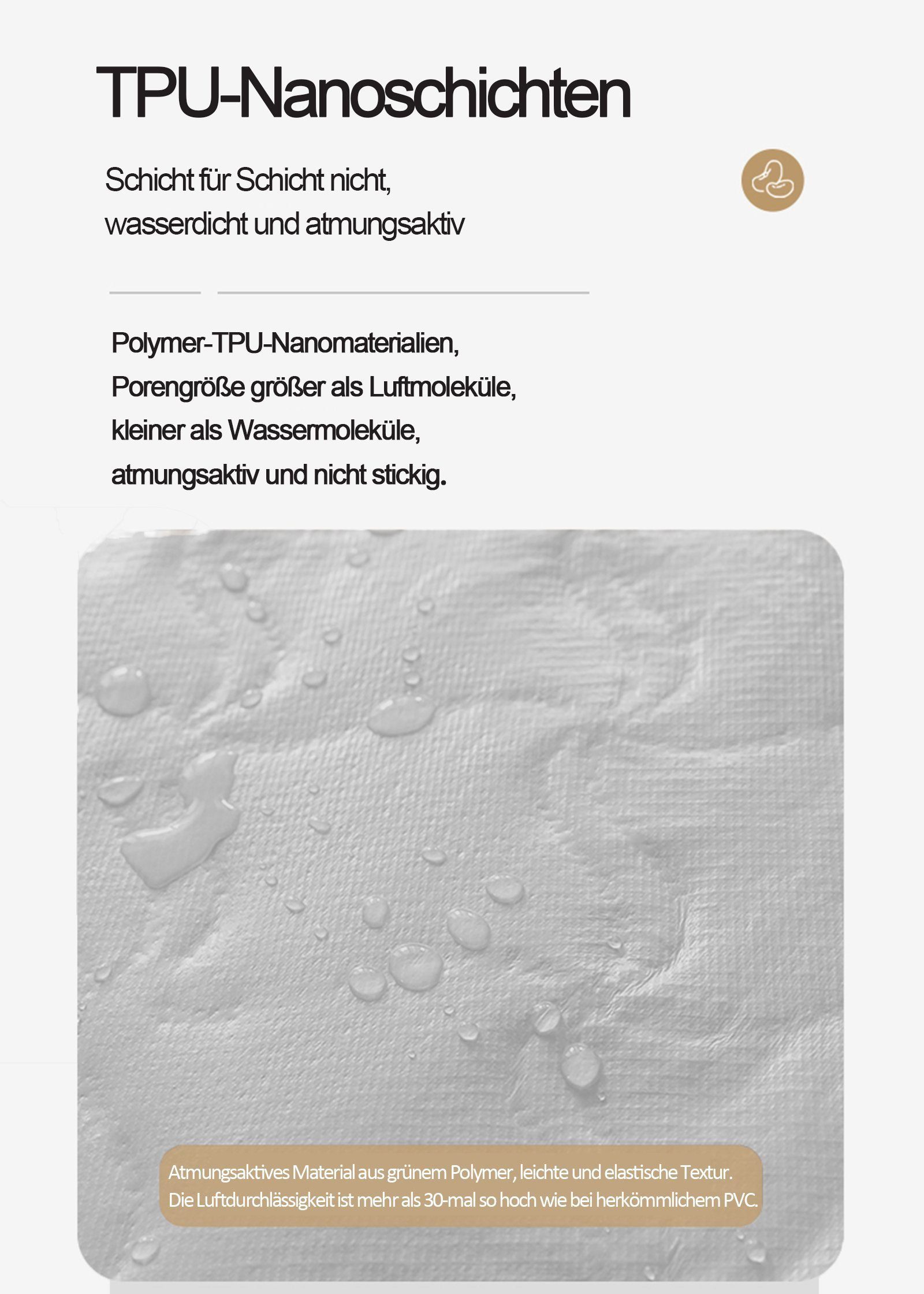 Matratzenschoner Matratzenschoner Wasserdicht und Atmungsaktiv 180*200cm KUGI, Kein knisternder Anti-Milben-/wasserdichter Matratzenschoner