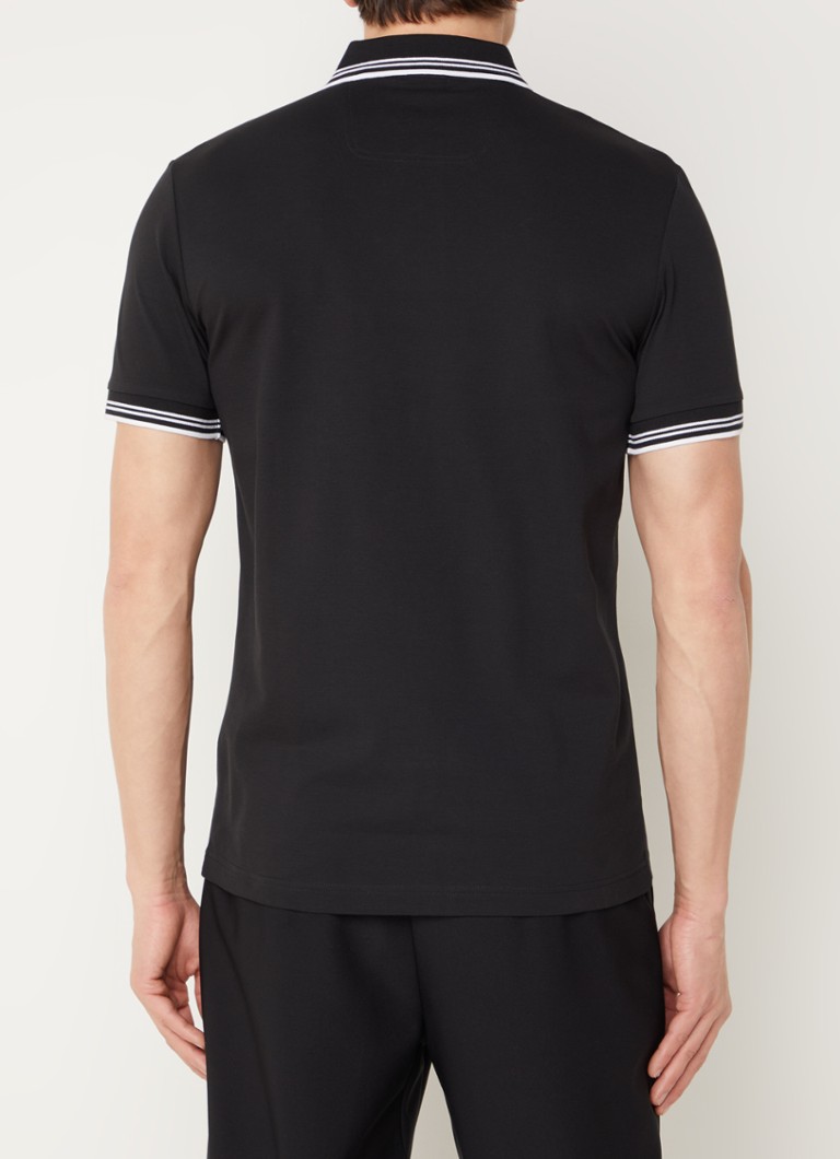 Polo HUGO BOSS Paul slim fit em piqué de algodão com logotipo.