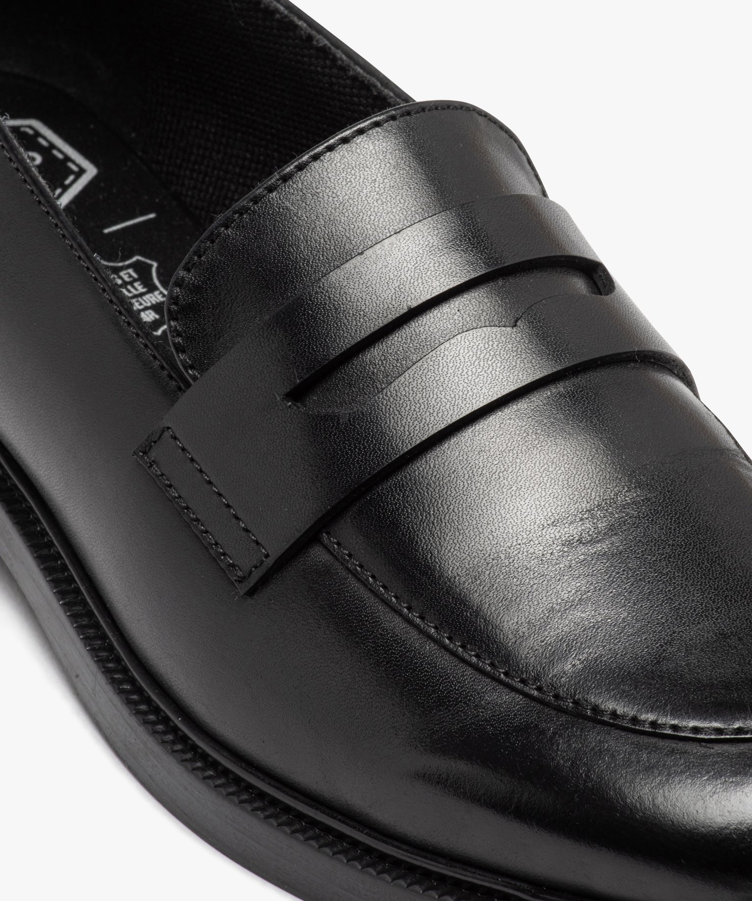 Mocassins femme unis dessus en cuir classique - Taneo noir | GEMO