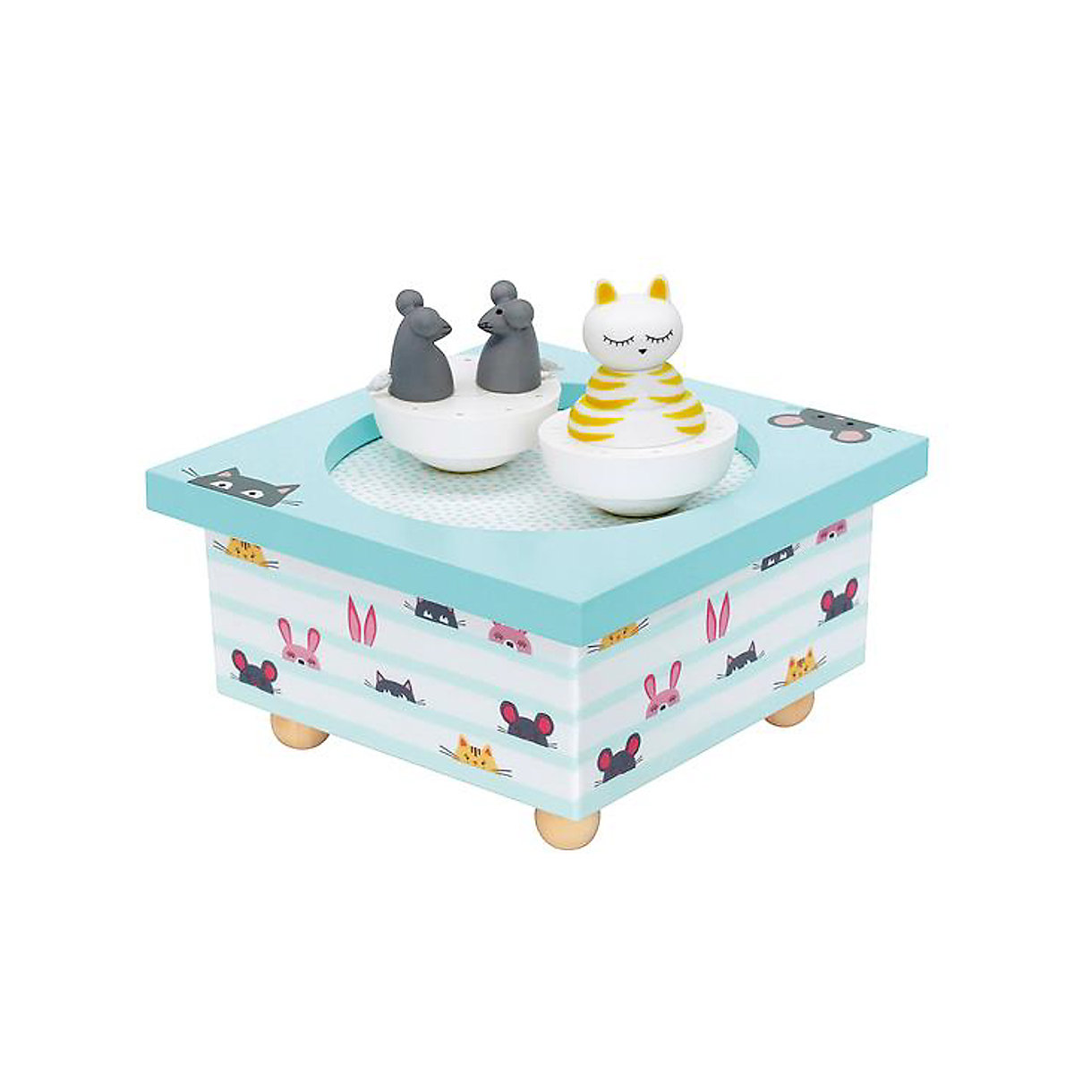 Spieluhr mit tanzenden Katze und Maus, magnetisch