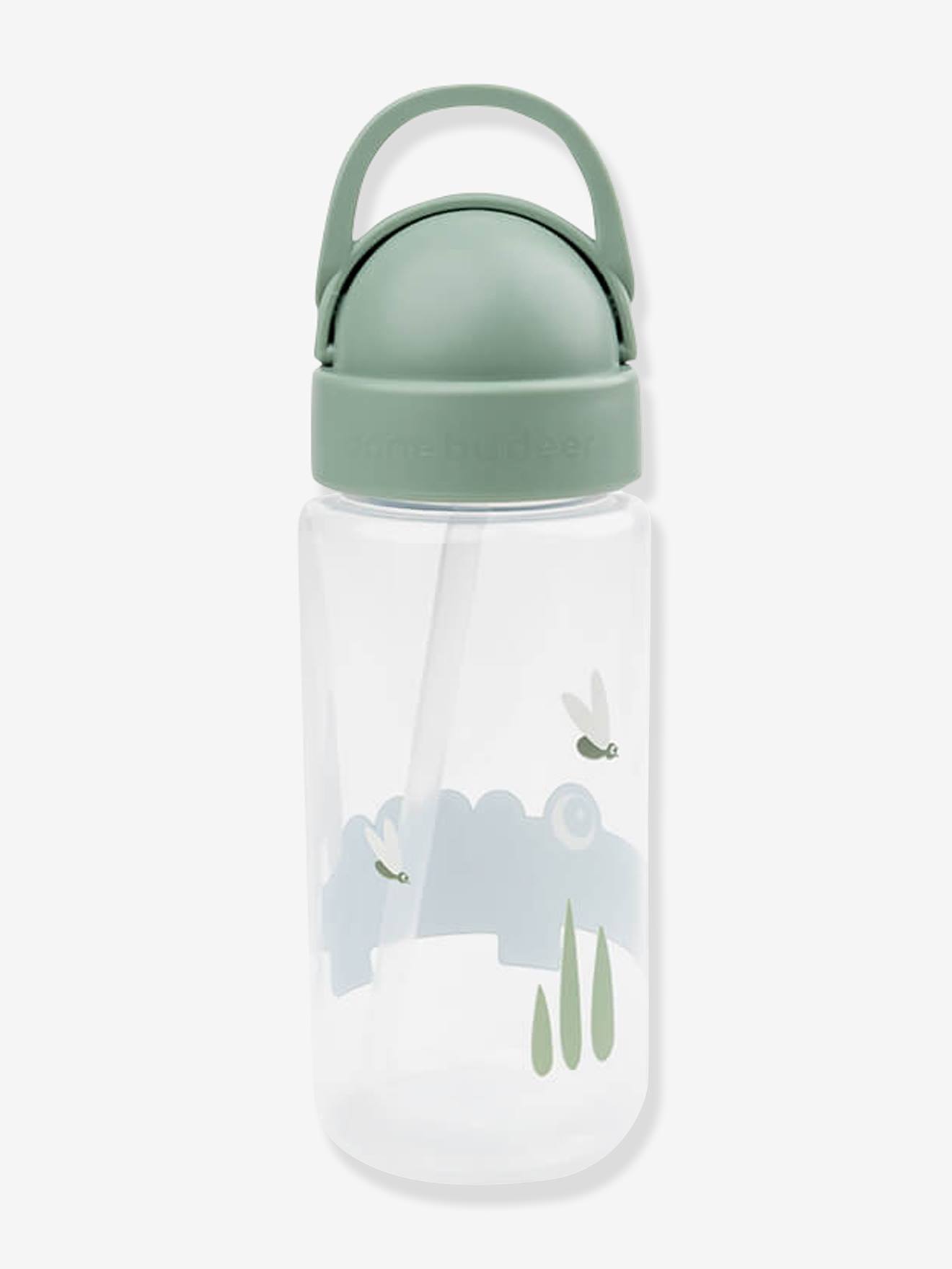 Done by deer Trinkflasche DONE BY DEER mit Trinkhalm, 350 ml - orange