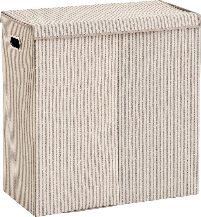 Zeller Present Wäschesortierer Stripes, 2-fach, Vlies, beige