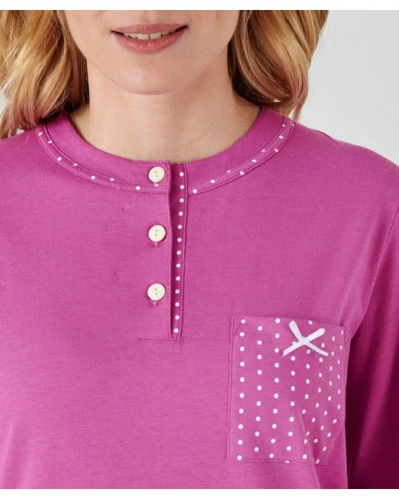 Chemise de nuit manches longues, maille jersey