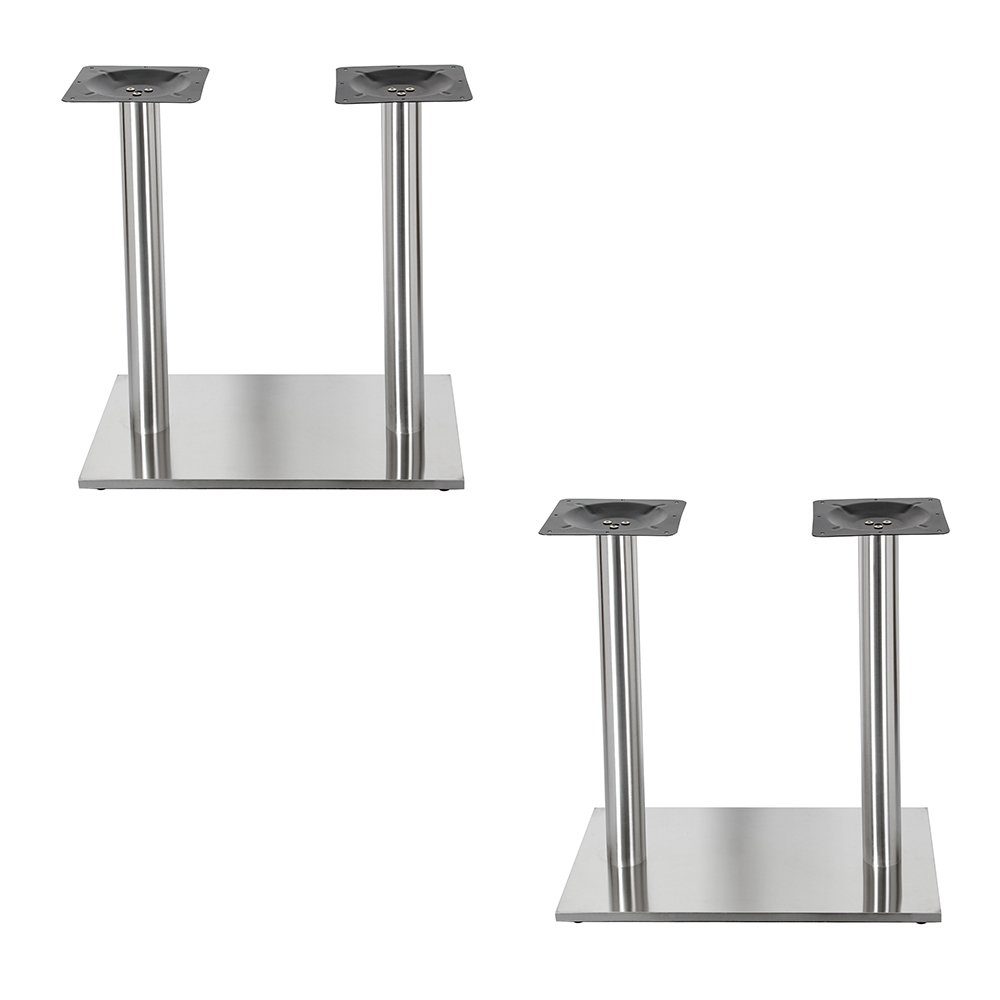 Mucola Möbelfuß 2X Tischbein Edelstahl Untergestell Tischplattenträger Sockelfüße, (Set, 2er Set), Edelstahl