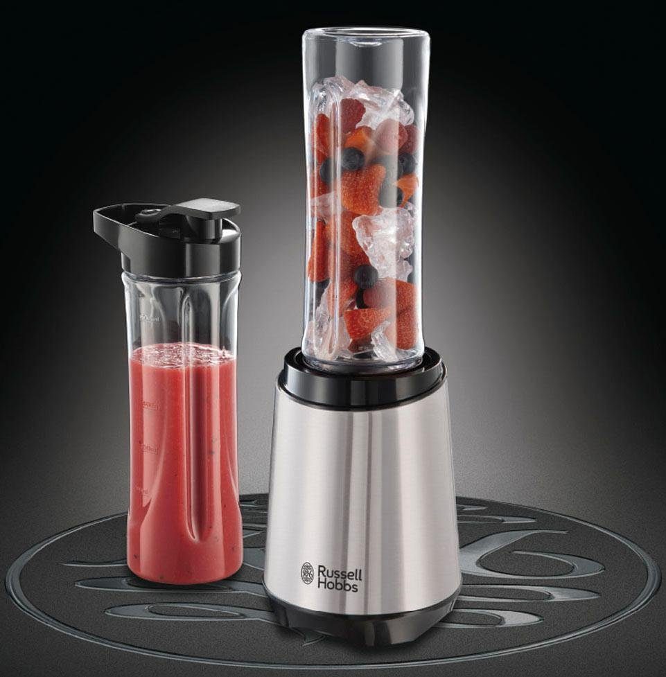 RUSSELL HOBBS Standmixer Mix & Go Steel 23470-56, 300 W, (Smoothie Maker) Edelstahl/schwarz, klein