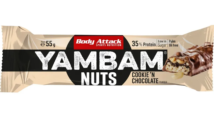 BEST BODY Riegel Yambam Nuts Cookie'N'Chocolate 55 g