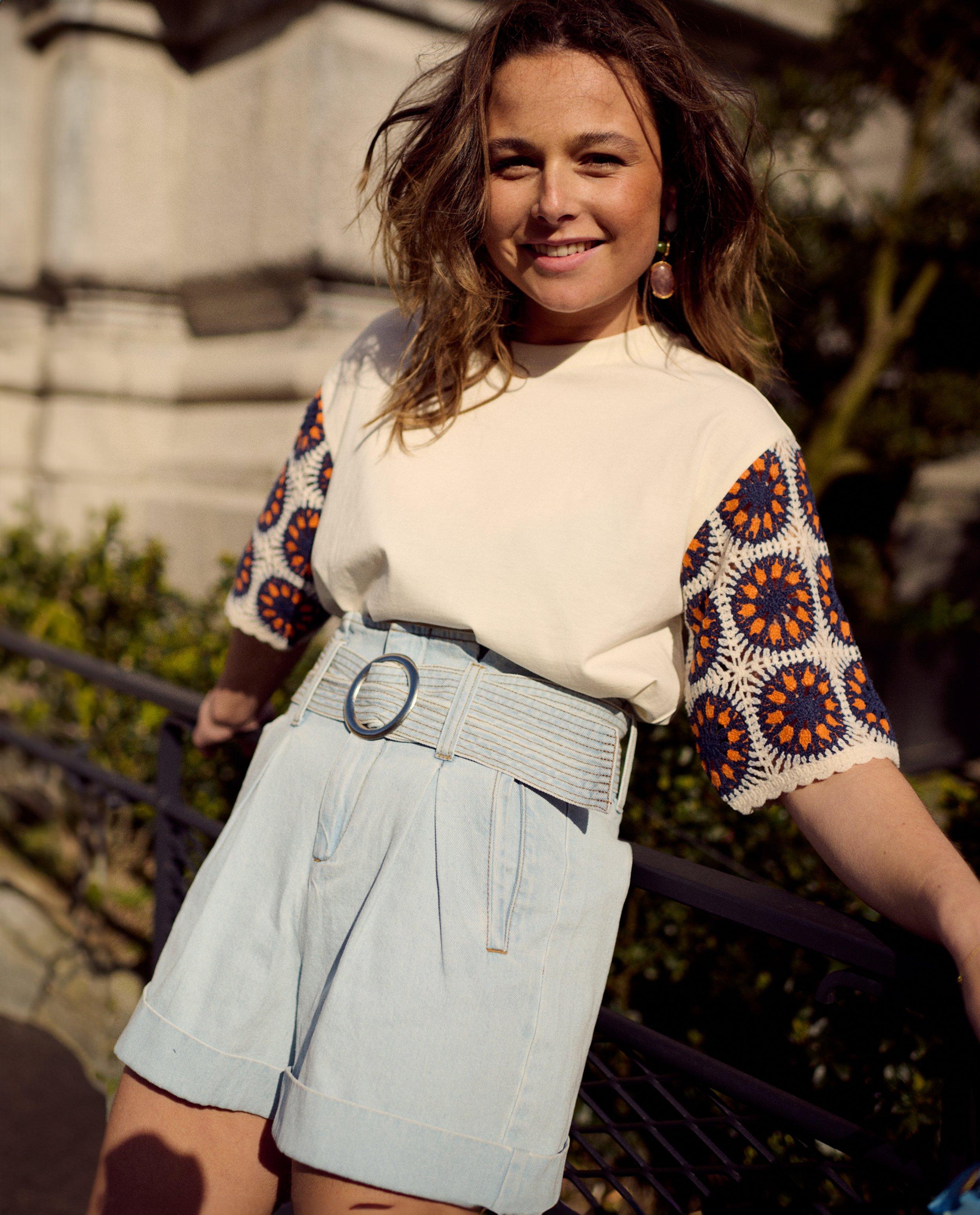 Pantaloni scurți din denim albastru deschis Sora, albastru deschis