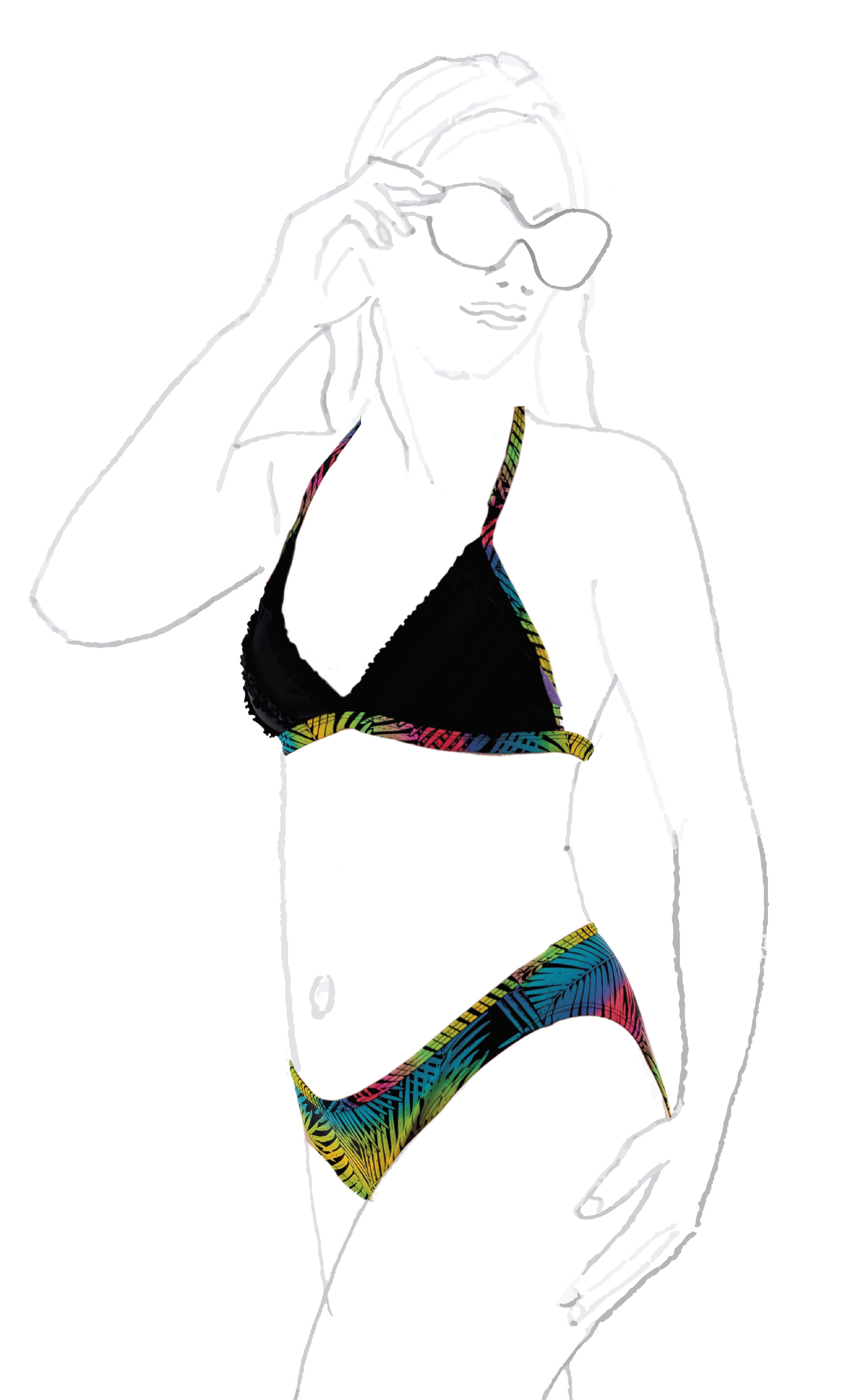 petit amour Triangel-Bikini Mädchenbikini Set mit Pareo MARY ohne Bügel (Set, 3-St., 3-Teile) mit Mustermix, mit Rüschen
