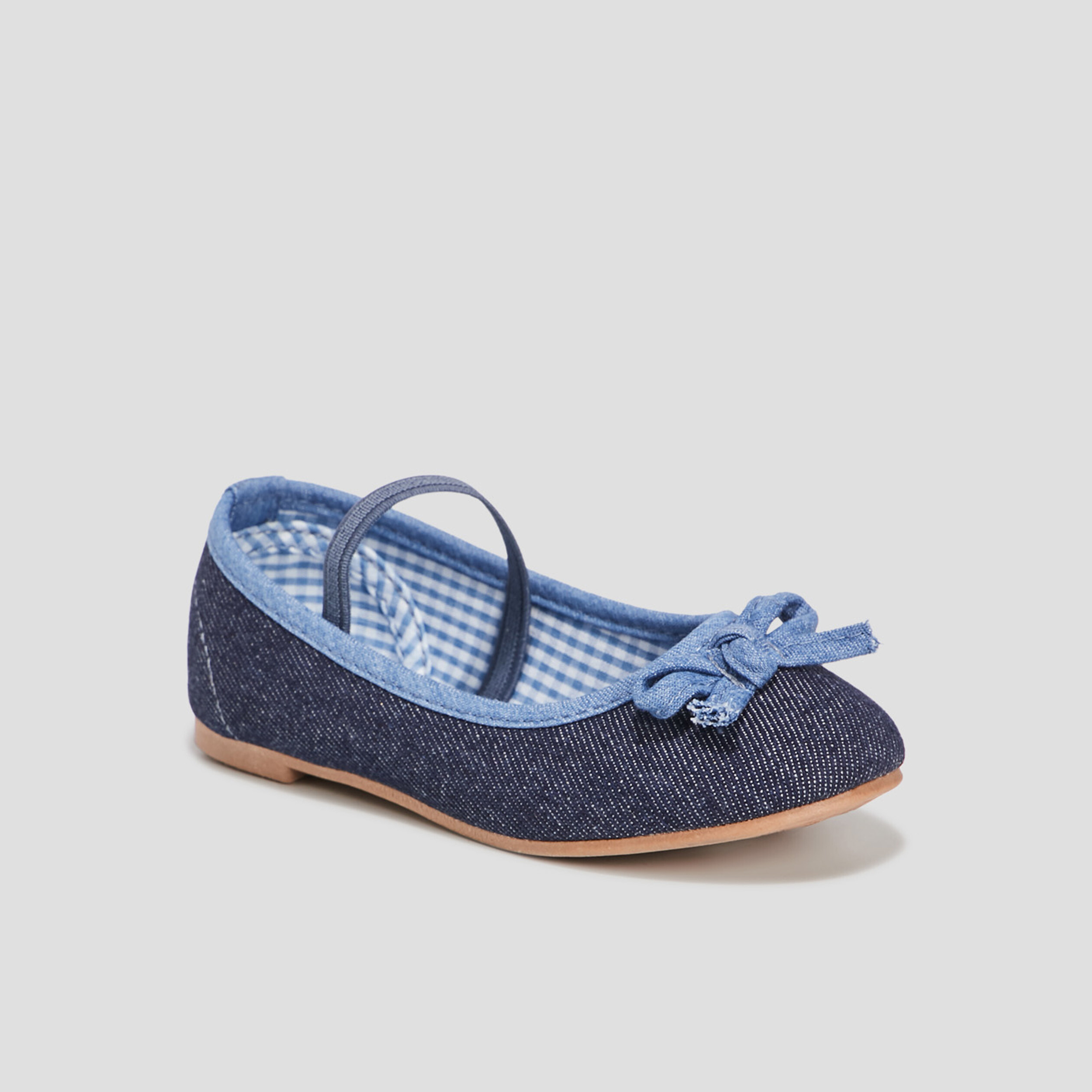 Ballerines avec noeuds denim baby bleu fille | La Halle