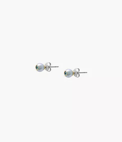 Fossil Ohrstecker Bright Baubles Strass Muschel blau grün