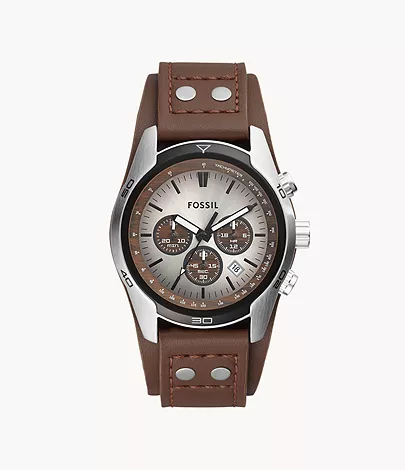Fossil Herrenuhr Coachman Leder Braun