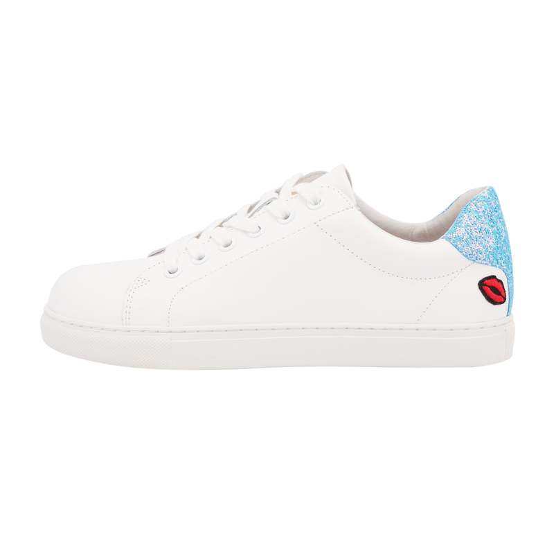 Baskets en cuir Simone glitter ciel