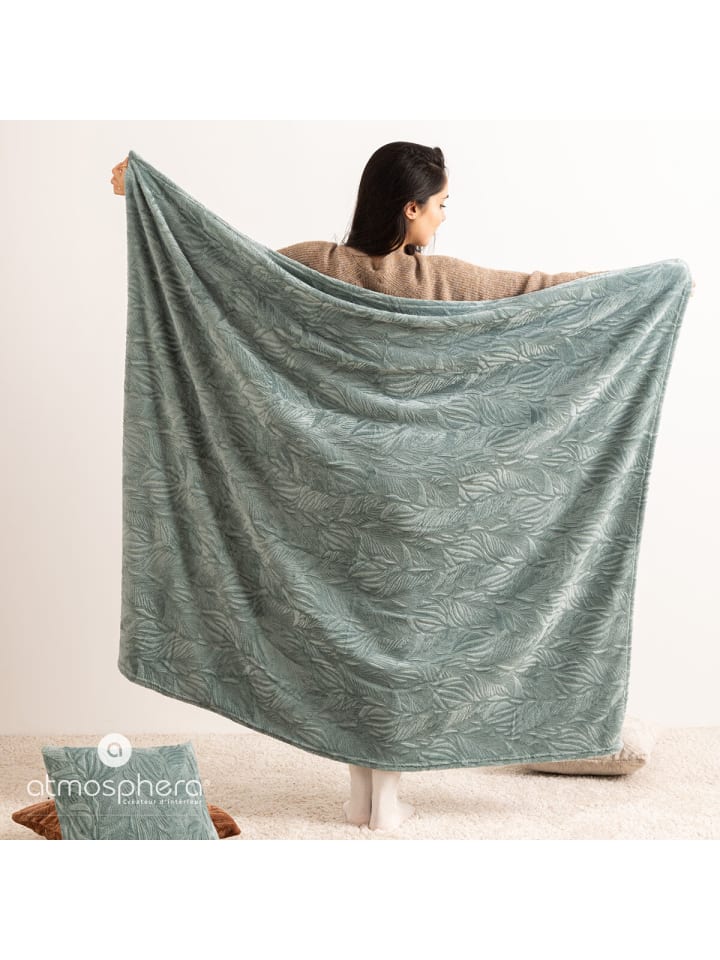 Atmosphera Créateur d'intérieur Kuscheldecke in blau günstig kaufen onesize
