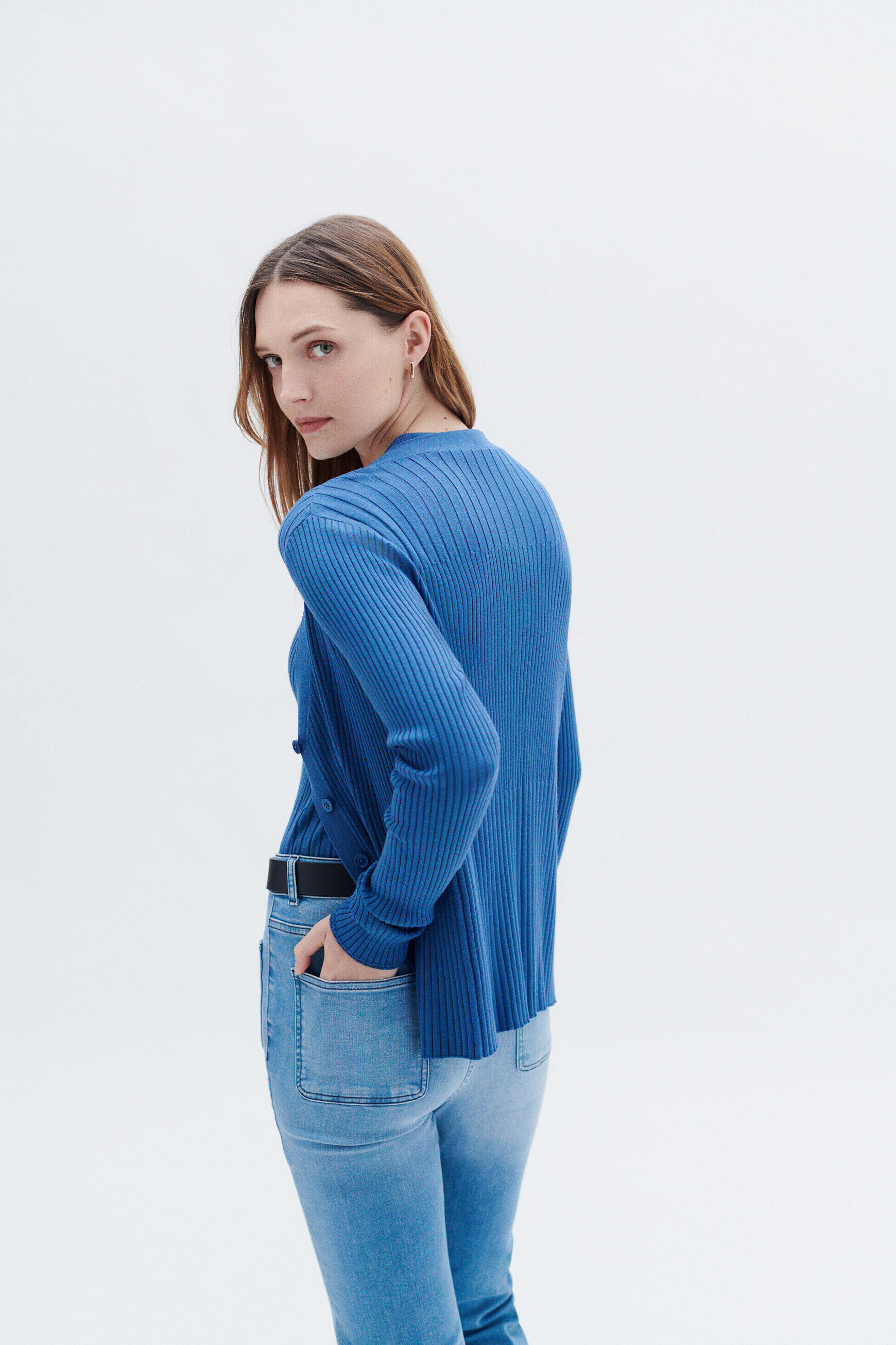 Gilet marine denim stone femme