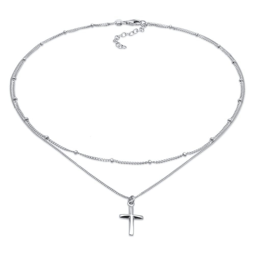 Elli Elli Collier Femmes choker croix pendentif couches en argent sterling 925 collier