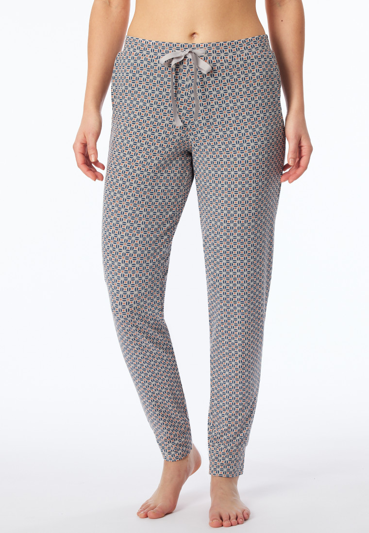 Hose lang Bündchen multicolor floral gemustert - Mix+Relax